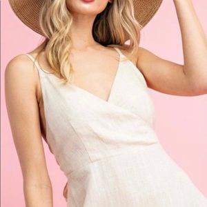 Tie back linen maxi - dress